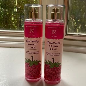 Set of 2 Bath and body works strawberry pound cake mists